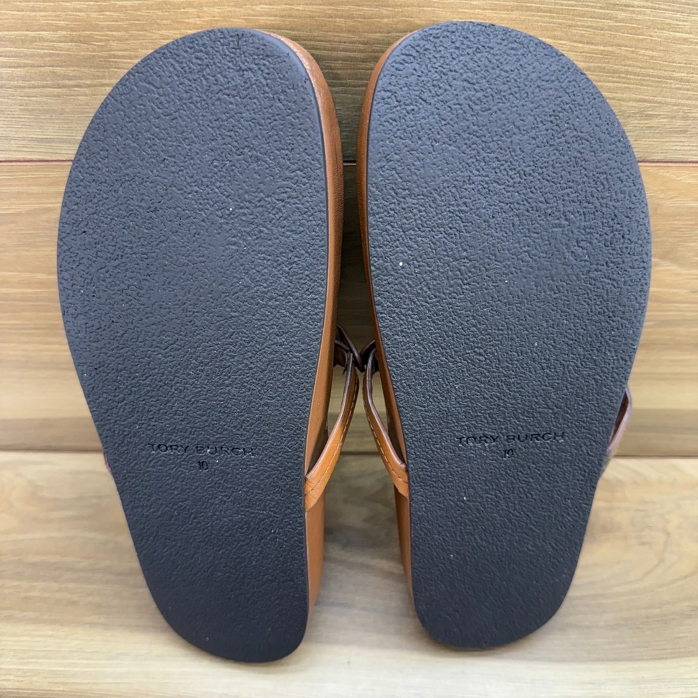 Tory Burch Cloud Miller Tan Sandals Womens 10 Vacation Resort Walking Thong - Picture 9 of 10